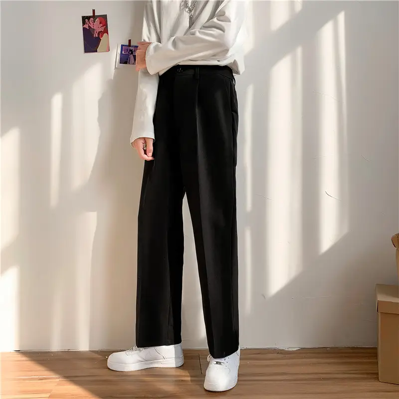 New Men's Black Trousers Hong Kong Style Loose Fit - Image 6
