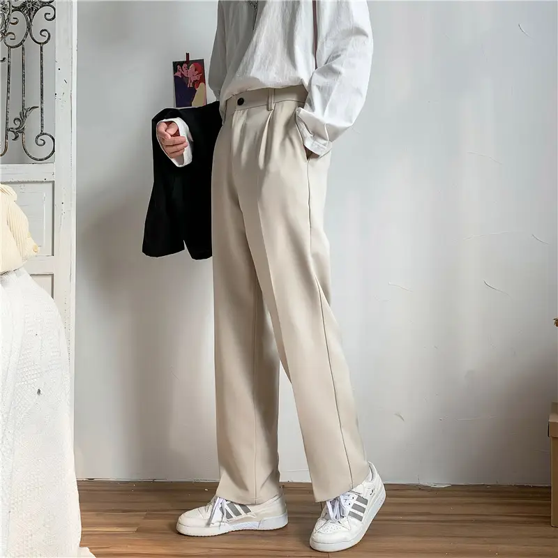 New Men's Black Trousers Hong Kong Style Loose Fit - Image 8