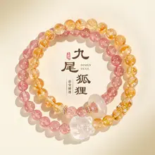 Green Sandalwood Buddha Beads Bracelet with Bodhi Seed Lotus Double Circle Design — feature 17