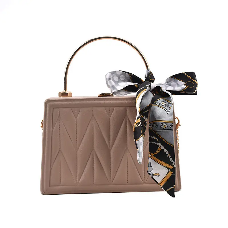 Pink Pleated Silk Scarf Bag with Chain Handle - Image 11