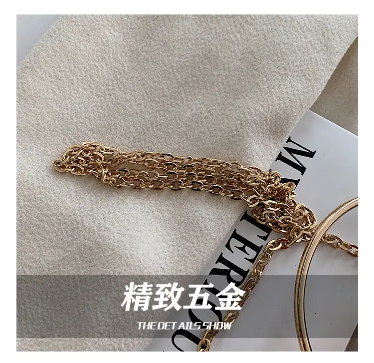 Pink Pleated Silk Scarf Bag with Chain Handle — feature 3