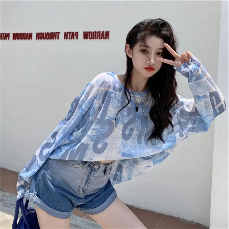 Women Ice Silk Sun Protection Long Sleeve Top - Image 8