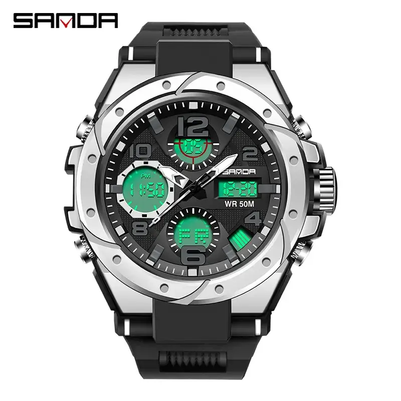 Sanda 6008/6062 Light Blue Digital Men's Watch