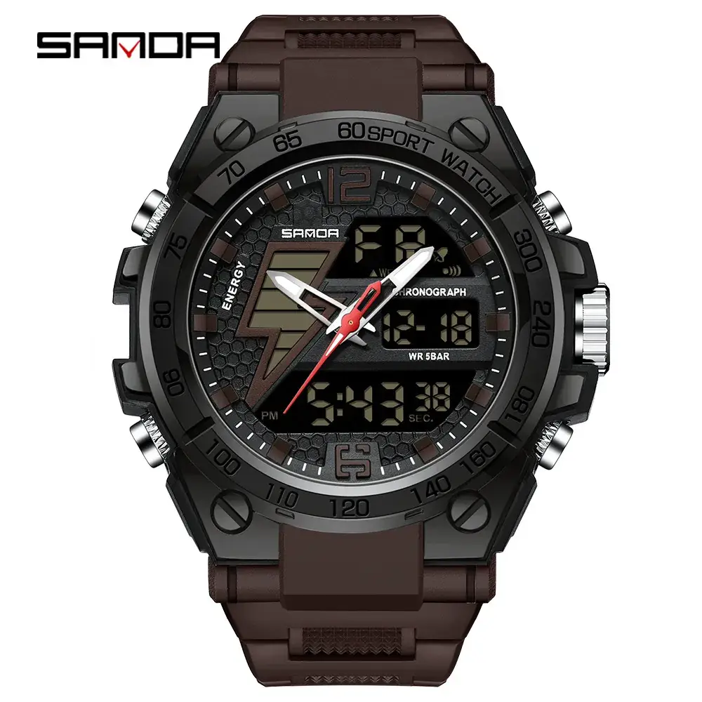Sanda 6008/6062 Light Blue Digital Men's Watch