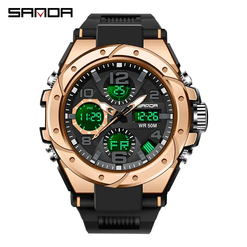 Sanda 6008/6062 Light Blue Digital Men's Watch
