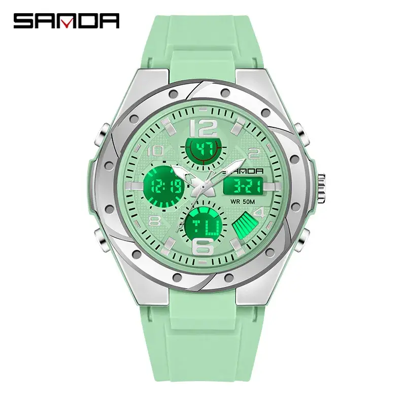 Sanda 6008/6062 Light Blue Digital Men's Watch
