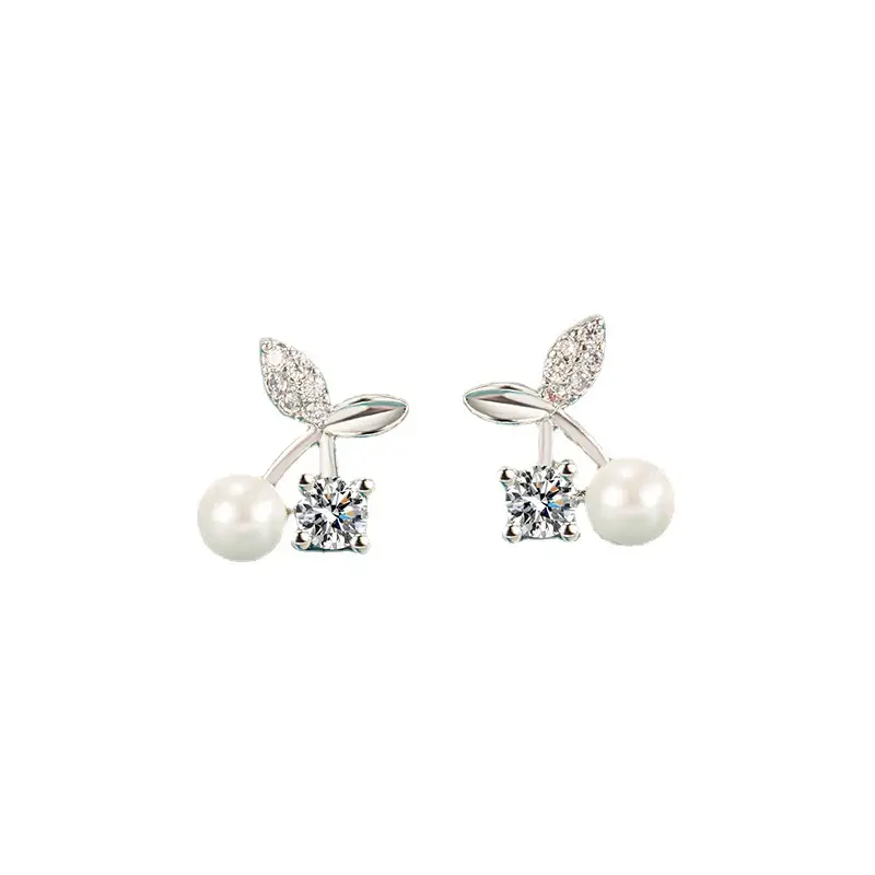 Girl's Heart Zircon Pearl Earrings 2022 Fashion - Image 5