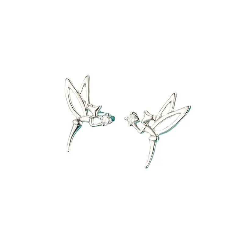 Diamond Flower Earrings for Women Silver Leaf Design - Image 5