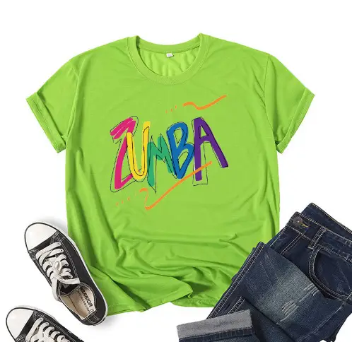 ZUMBA Printed Green T-Shirt Casual Wear 2022 - Image 17