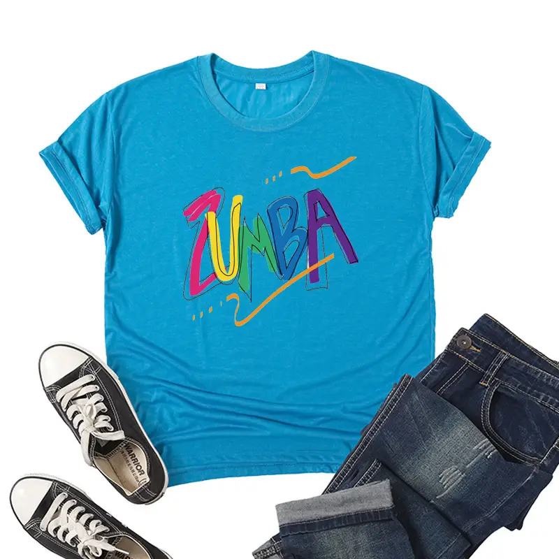 ZUMBA Printed Green T-Shirt Casual Wear 2022 - Image 3