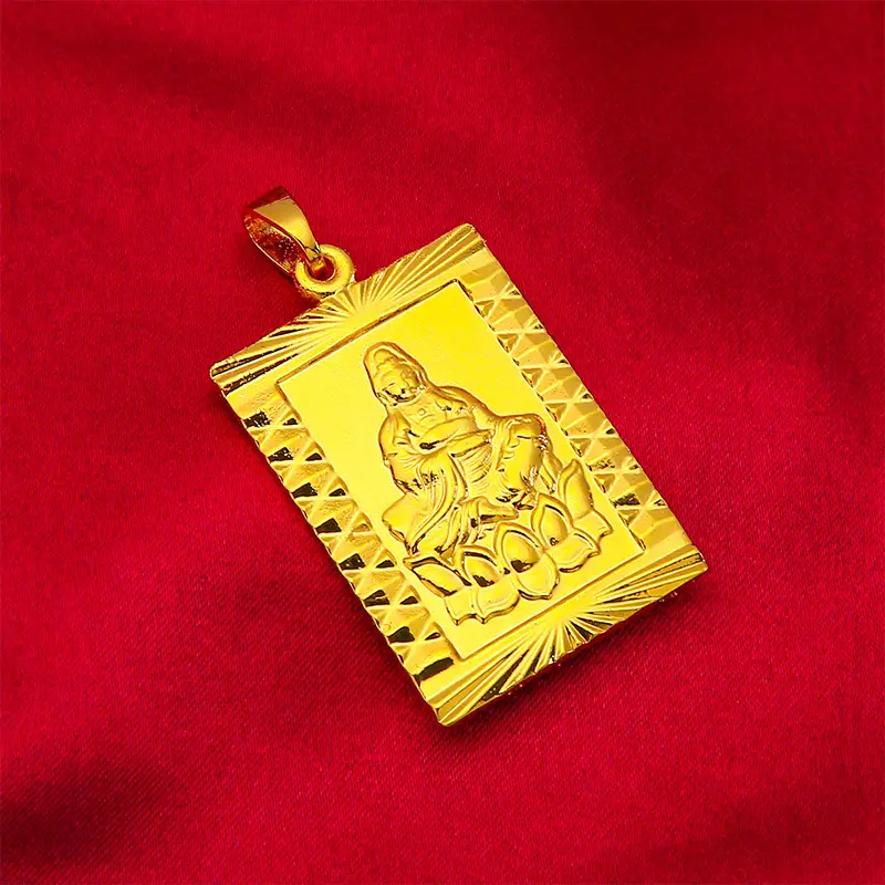 Vietnam Sand Gold Plated Guanyin Pendant - Image 10