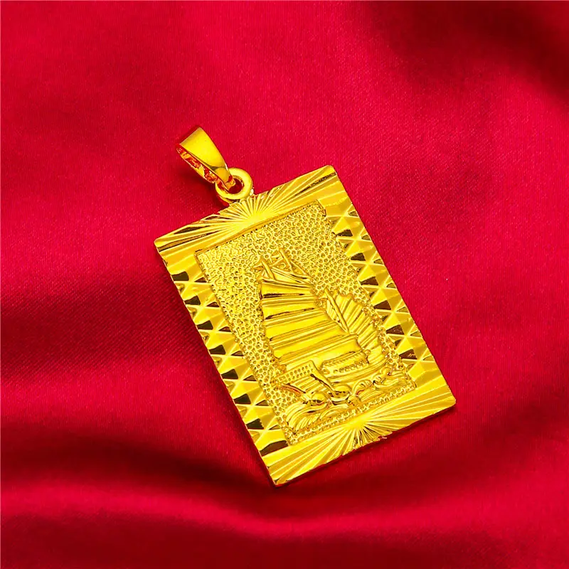 Vietnam Sand Gold Plated Guanyin Pendant - Image 3