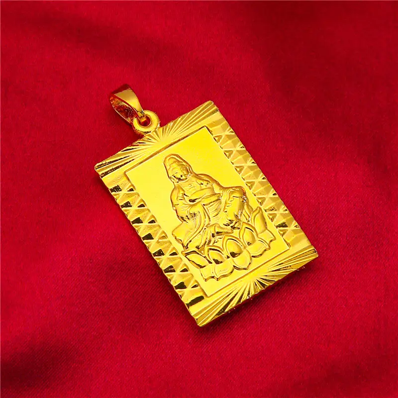 Vietnam Sand Gold Plated Guanyin Pendant - Image 5