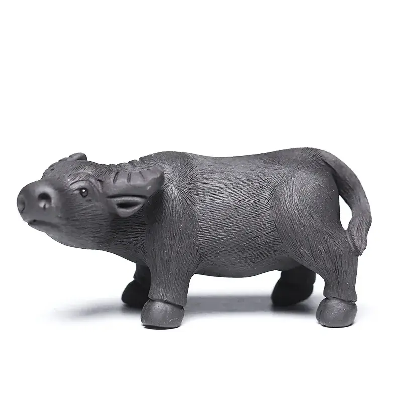 Yixing Purple Sand Handmade Zodiac Cattle Decorative Sculpture - Image 7