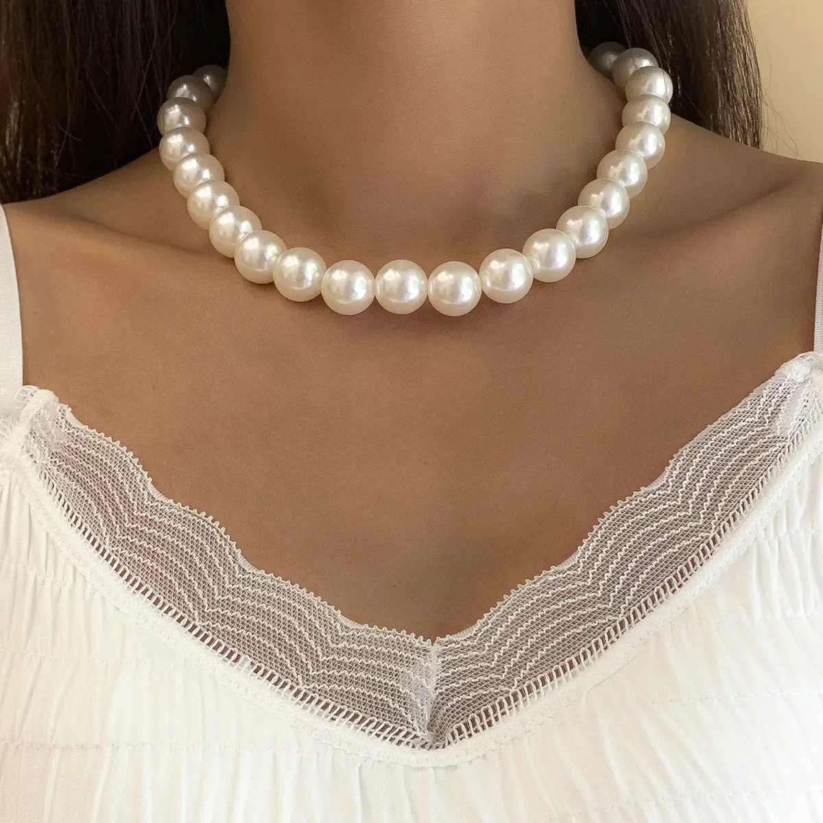 Multi-layer Pearl Choker for Women European American