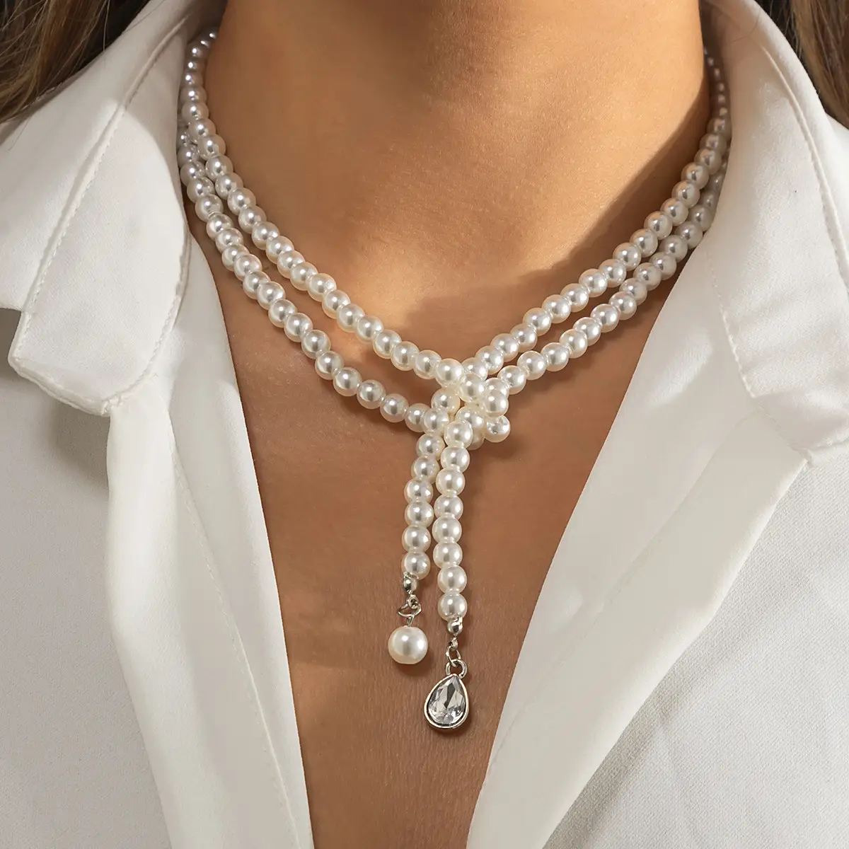 Multi-layer Pearl Choker for Women European American