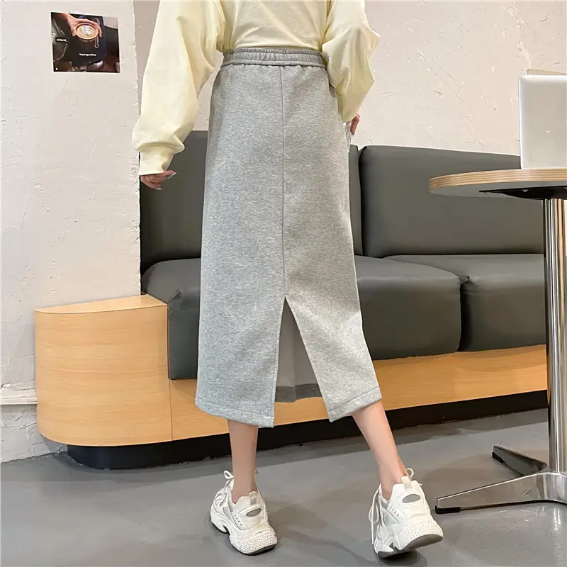 Black A-Line Skirt for Men 2022 Spring Autumn - Image 5