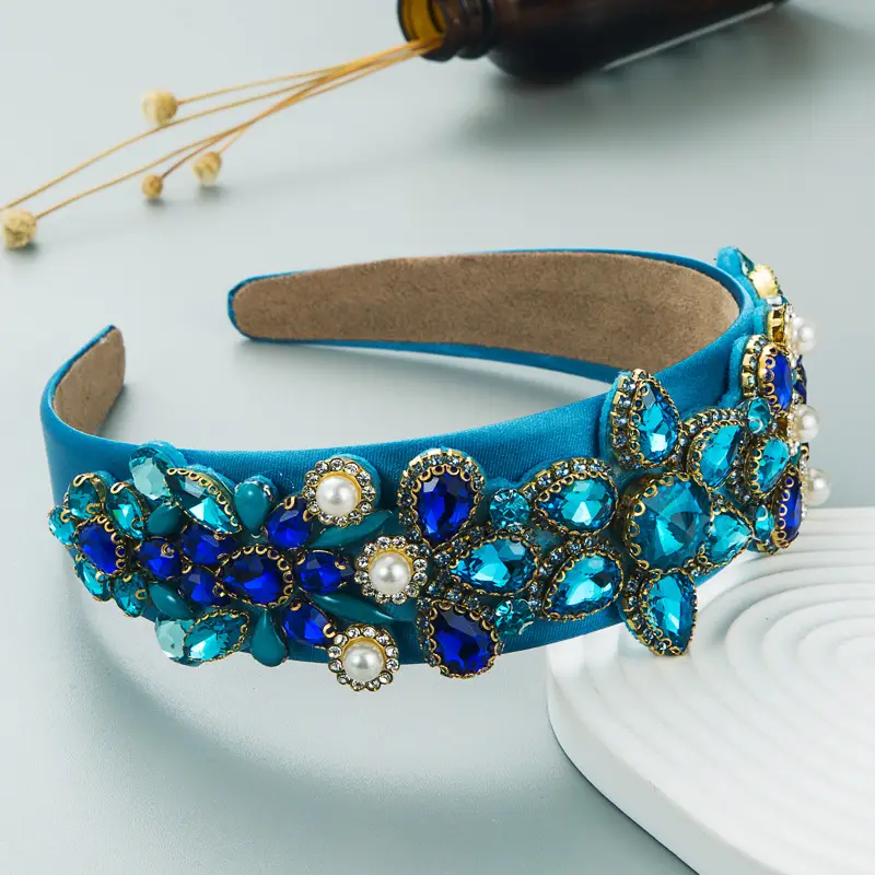 Korean Heavy Hoop with Rhinestone Baroque Design - Image 9
