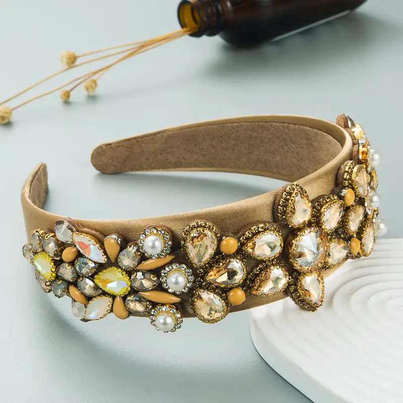 Korean Heavy Hoop with Rhinestone Baroque Design - Image 10