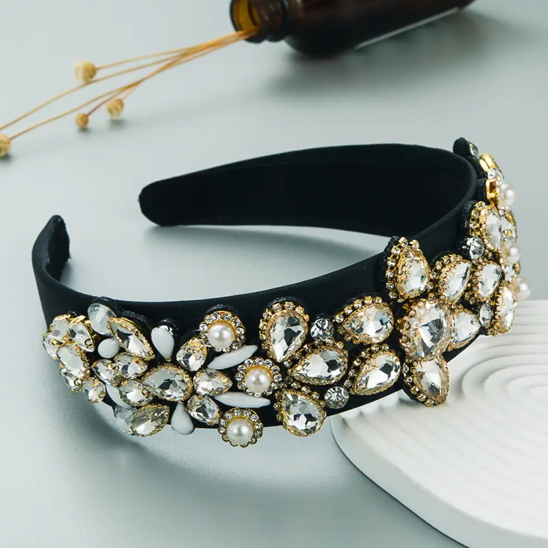 Korean Heavy Hoop with Rhinestone Baroque Design - Image 11