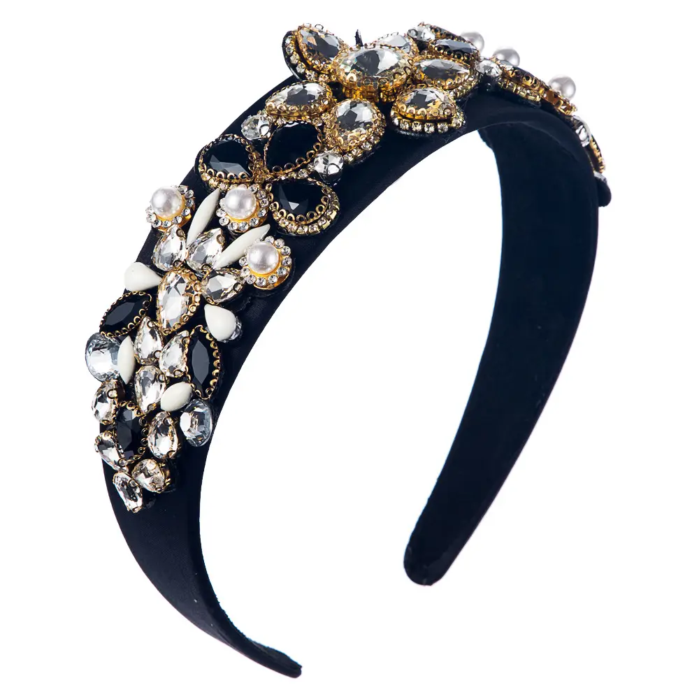Korean Heavy Hoop with Rhinestone Baroque Design - Image 4
