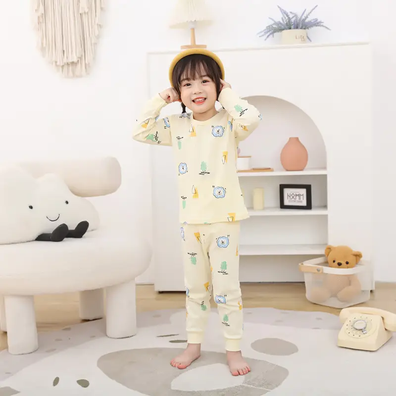 Children Cotton Pajamas Set with Rabbit Print - Image 6