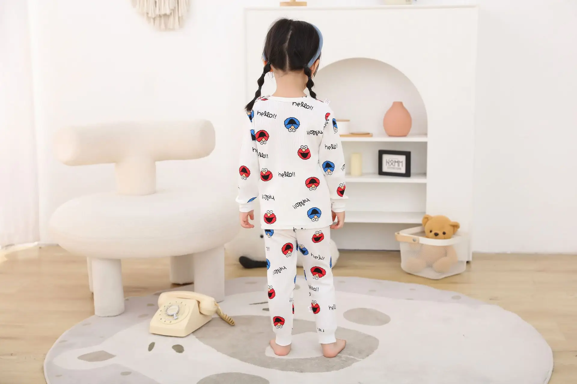Children Cotton Pajamas Set with Rabbit Print — feature 4