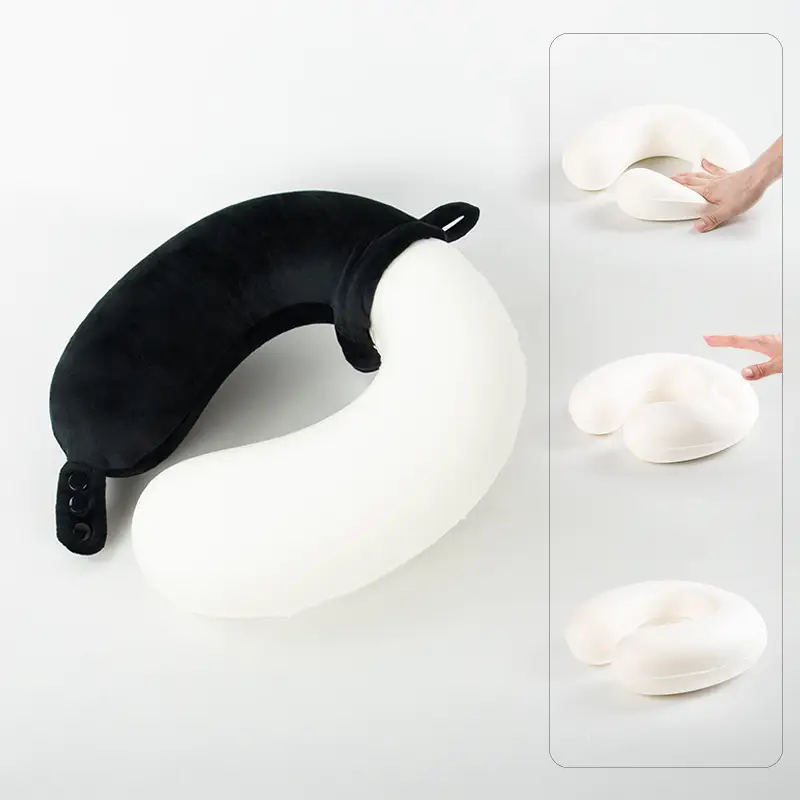U-Shaped Memory Foam Neck Pillow Light Grey - Image 38
