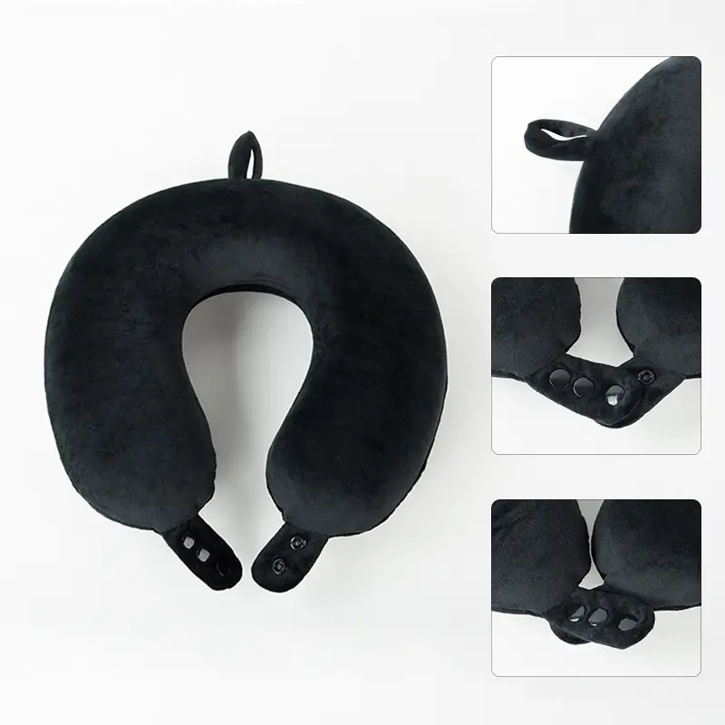 U-Shaped Memory Foam Neck Pillow Light Grey - Image 39
