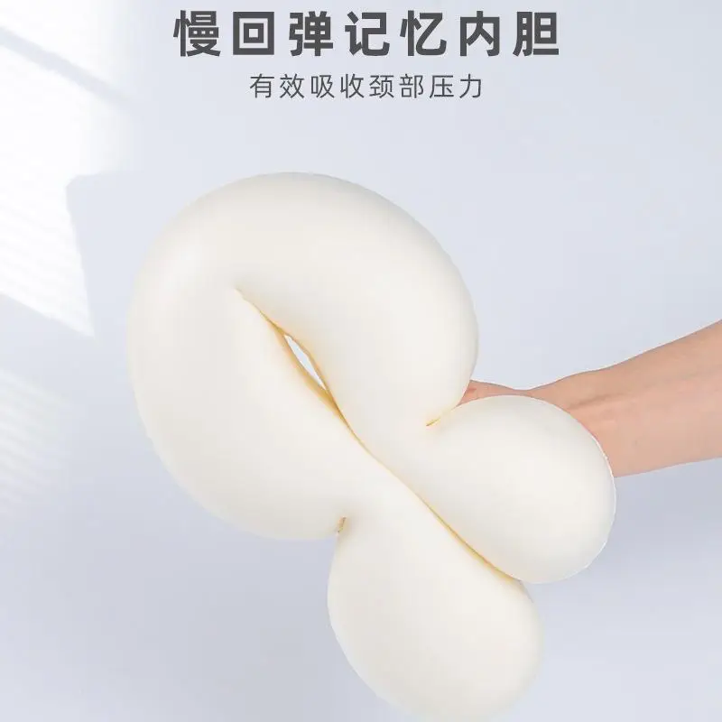 U-Shaped Memory Foam Neck Pillow Light Grey - Image 40