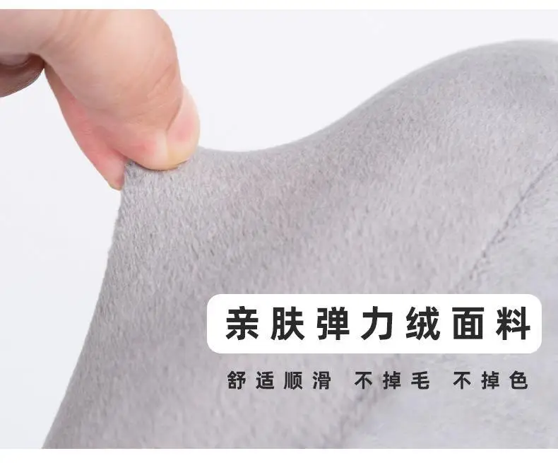 U-Shaped Memory Foam Neck Pillow Light Grey — feature 12