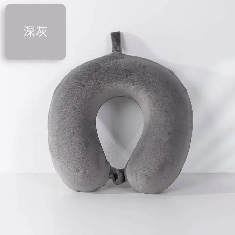 U-Shaped Memory Foam Neck Pillow Light Grey - Image 11