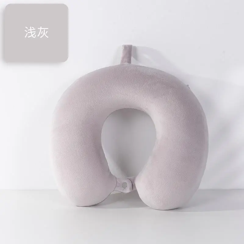 U-Shaped Memory Foam Neck Pillow Light Grey - Image 12