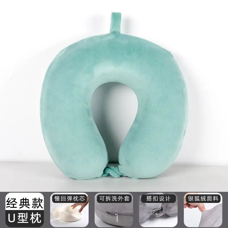 U-Shaped Memory Foam Neck Pillow Light Grey - Image 16