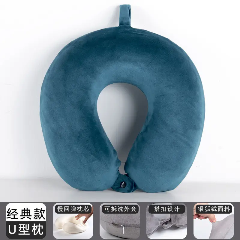 U-Shaped Memory Foam Neck Pillow Light Grey - Image 22
