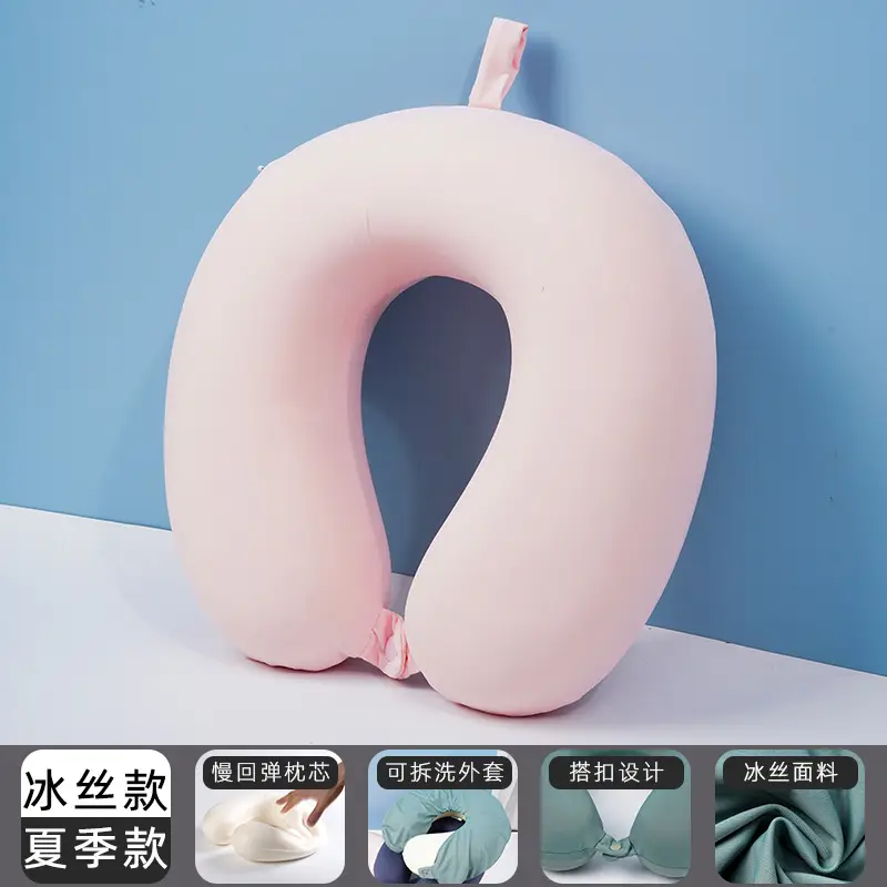 U-Shaped Memory Foam Neck Pillow Light Grey - Image 6