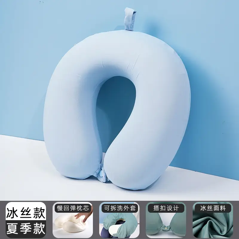 U-Shaped Memory Foam Neck Pillow Light Grey - Image 7