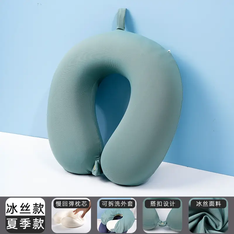 U-Shaped Memory Foam Neck Pillow Light Grey - Image 8