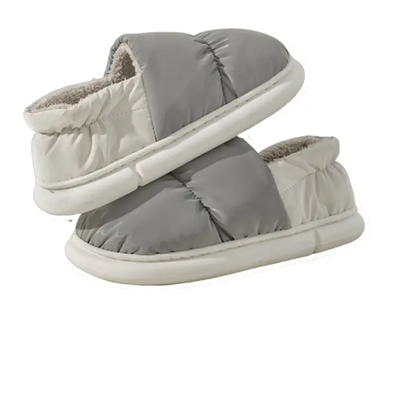 Cotton slippers bag heel home slippers winter women's waterproof down cloth thick shoes non-slip warm cotton shoes men's shoes wholesale