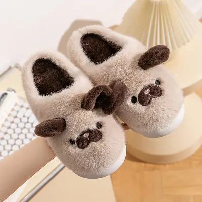Cotton slippers bag heel home slippers winter women's waterproof down cloth thick shoes non-slip warm cotton shoes men's shoes wholesale