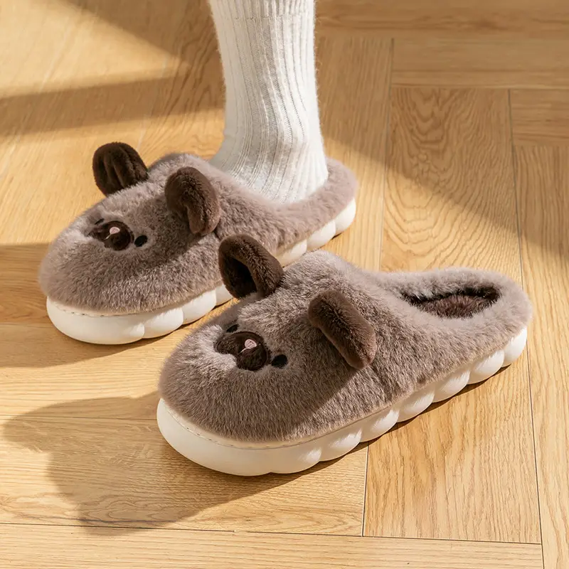 Cotton slippers bag heel home slippers winter women's waterproof down cloth thick shoes non-slip warm cotton shoes men's shoes wholesale