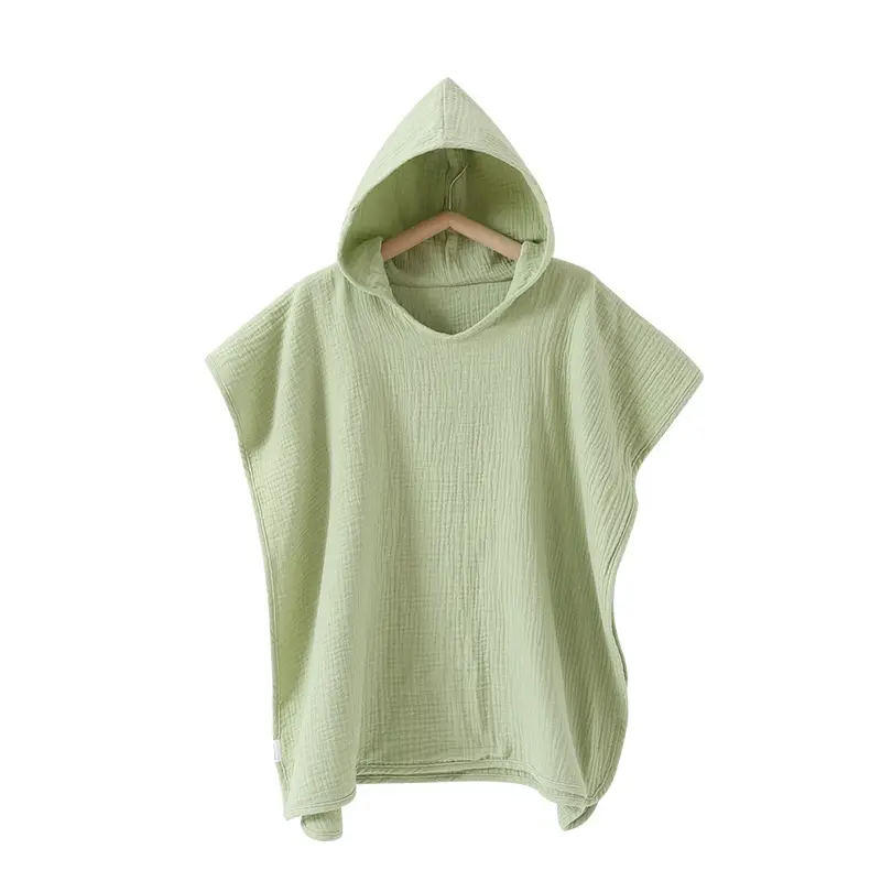Cotton Hooded Bathrobe for Kids White Absorbent - Image 12