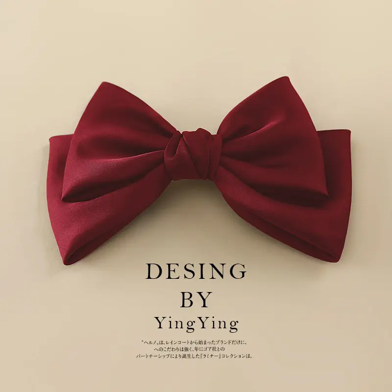 Red & Black Bow Hair Clips for Women - Image 2