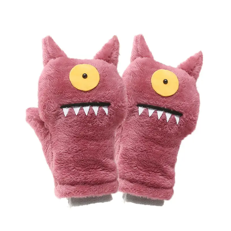 Plush Cartoon Monster Winter Gloves for Women - Image 5