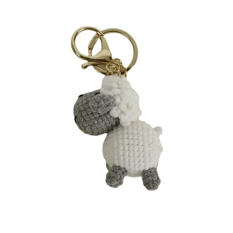 Knitted Cartoon Sheep Keychain with Pink Color - Image 8