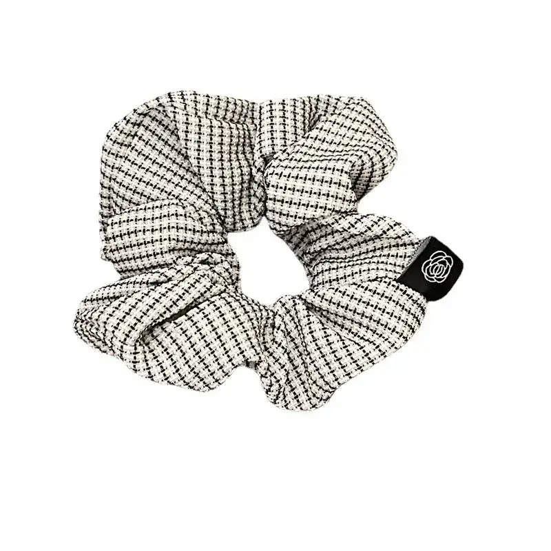 Black and White Lattice Hair Ring for Women - Image 7