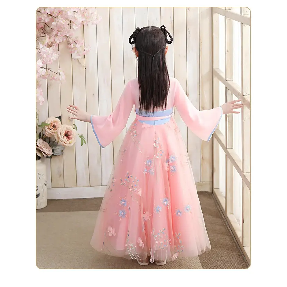Y2022 Girls Tulle Han Dress Pink Mid-Length - Image 15
