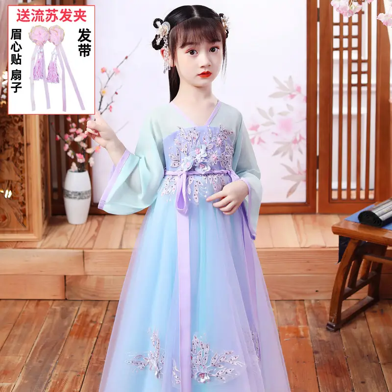 Y2022 Girls Tulle Han Dress Pink Mid-Length - Image 9