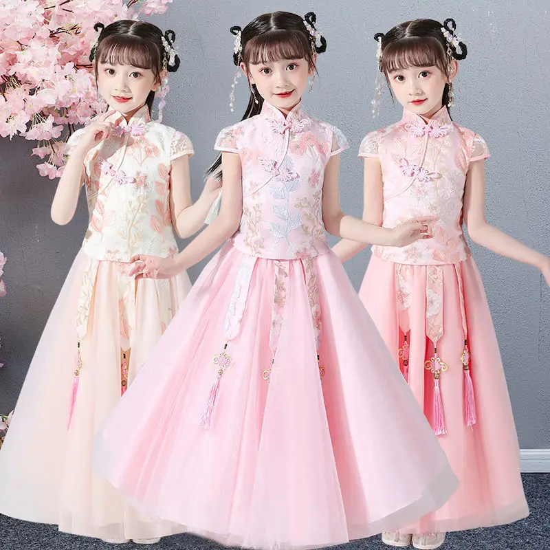 Y2022 Girls Tulle Han Dress Pink Mid-Length - Image 11