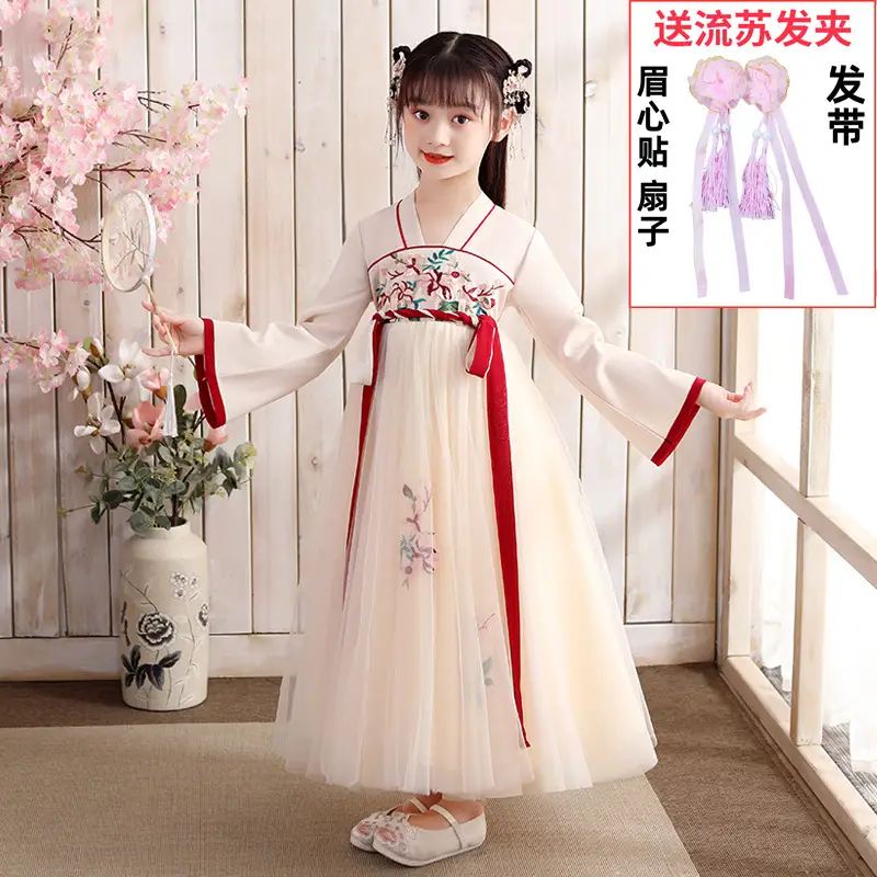 Y2022 Girls Tulle Han Dress Pink Mid-Length - Image 4
